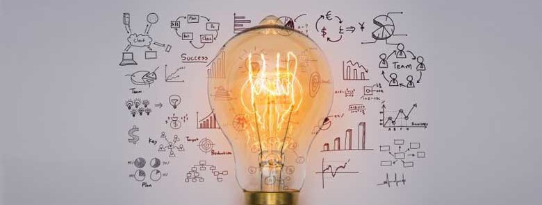 Bulb lit up with ideas