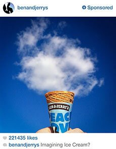 Ben and Jerrys instagram ad 