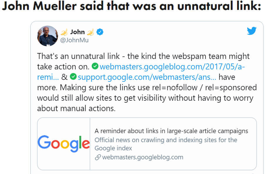 John Mueller tweet