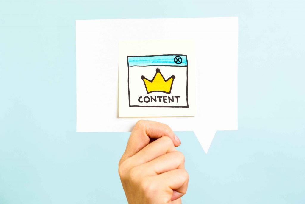 Content word written on paper