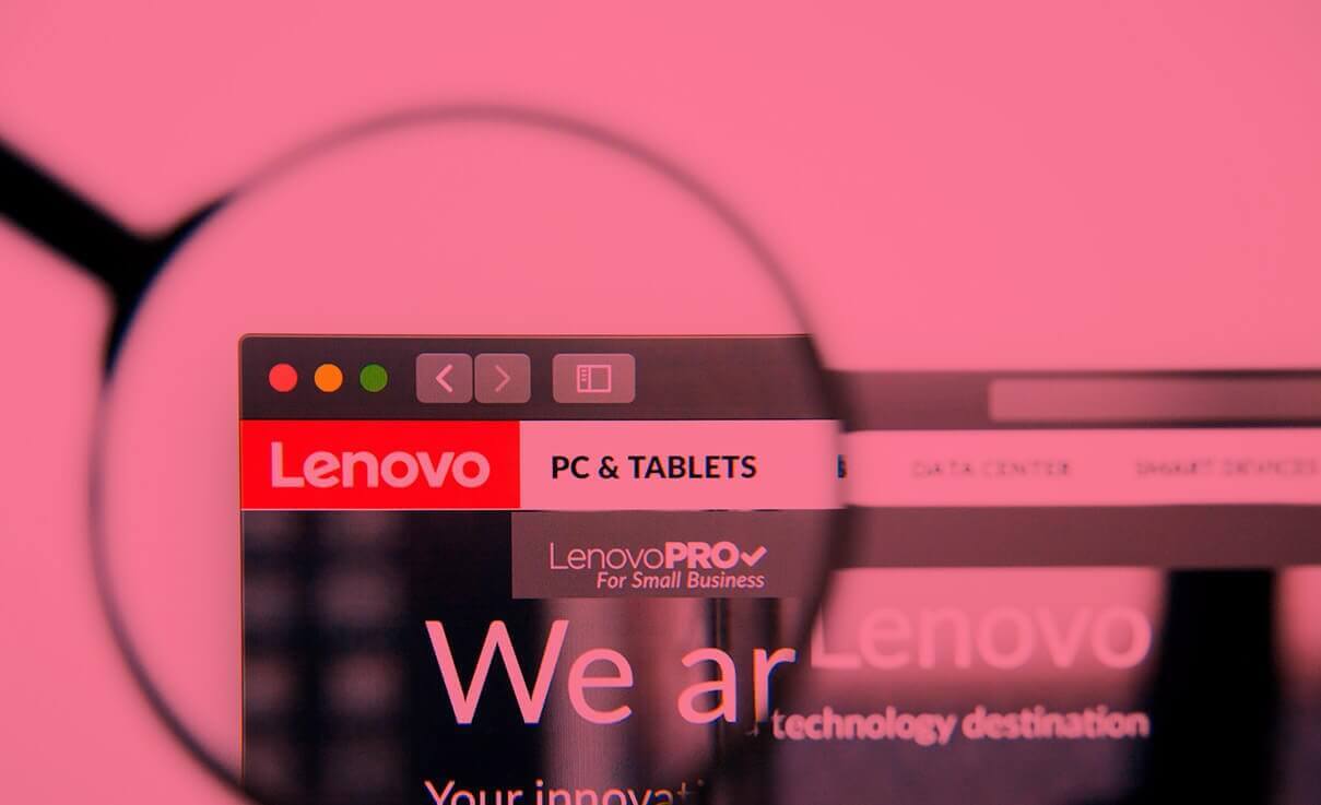 Lenovo website screen